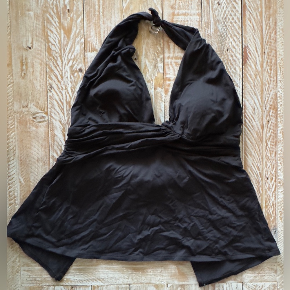 🏖️ Ralph Lauren Black Halter Tankini Swim Top | Size 12 | Preloved VGUC